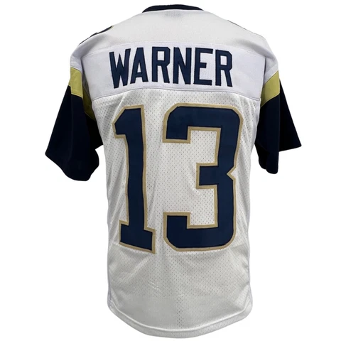 KURT WARNER Los Angeles Rams WHITE Jersey M-5XL Unsigned Custom Sewn Stitched Cover