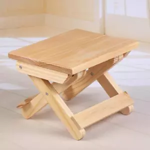 Wooden Stool Small Chair Seat for Outdoor Fishing Camping Garden Beach Patio - Picture 1 of 12