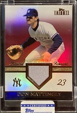 2012 Topps Tribute Retired Remnants Relics Red RR-DM Don Mattingly Jersey 03/10