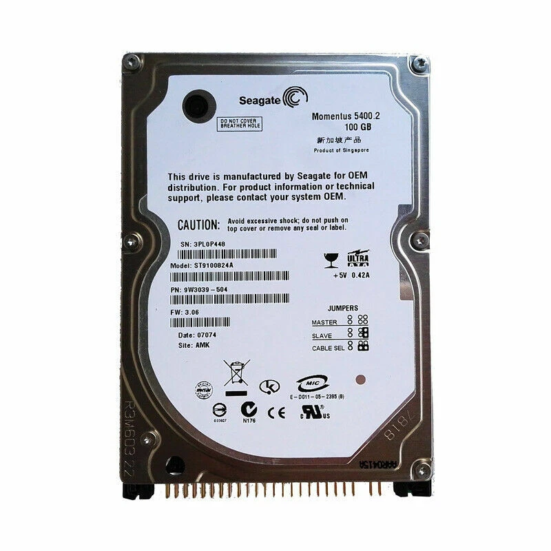 ST9100824A Seagate Momentus 5400.2 100GB 2.5" Laptop/Notebook IDE Hard Drive HDD - Image 1 of 1