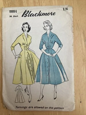 Vintage Original 1950’s Blackmore Sewing Pattern 8884 - Dress - Complete - Image 1 of 4