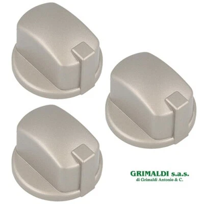 3 PEZZI MANOPOLA SILVER INOX PER FORNO ARISTON INDESIT C00284958 ORIGINALE - Immagine 1 di 3