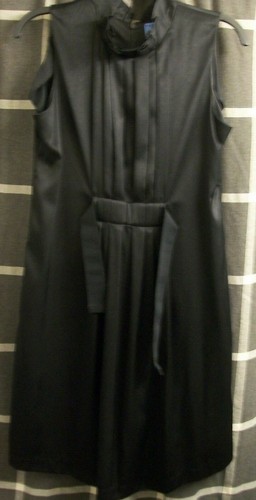 VALENTINO Abito tubino Simply Vera Wang taglia M nero colletto volant plissettato davanti cintura elastica