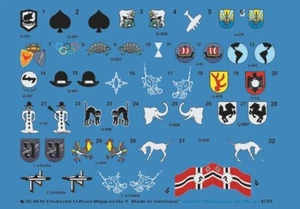 Peddinghaus Decals 1/35 4616 German u Boat Coat of Arms Flotilla And Flags - Picture 1 of 1