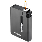 Portable 10pcs Cigarettes Capacity Automatic Cigarette Case Can Hold Gas Lighter