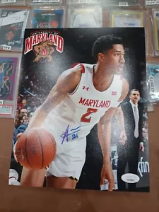 Foto 8x10 firmada por Aaron Wiggins Maryland/Okc Thunder autógrafo auténtico Jsa - Imagen 1 de 2