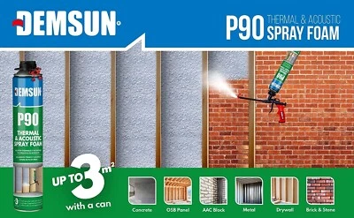 DEMSUN P90 Expanding Spray Foam – Gap Filler, Crack Sealant | 6 Packs - Image 1 of 4