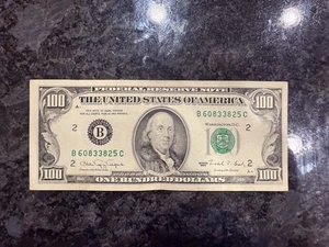 1990 $100 Hundred Dollar Bill - Picture 1 of 8