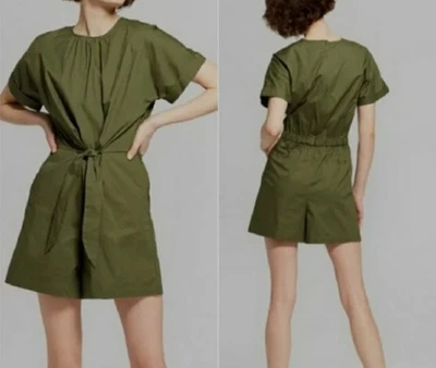 Женские шорты Mossimo размер S комбинезон оливковый галстук спереди короткий рукав - Изображение 1 из 4