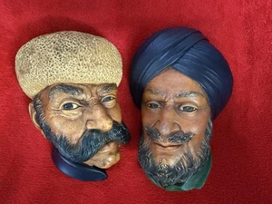 ARMENIAN & SIKH x2 BOSSONS HEADS BUST MADE IN ENGLAND VINTAGE 1962 - Bild 1 von 19