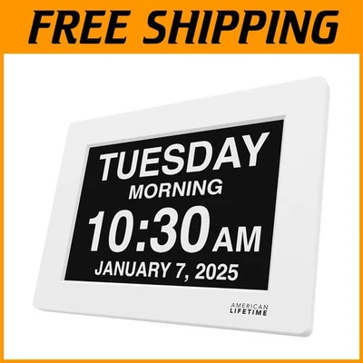Alzheimer Digital Clock White, Large Display, Custom Alarms - Image 1 of 4