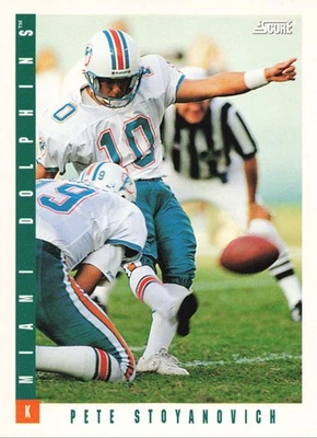 Pete Stoyanovich 1993 Score #15 Miami Dolphins Football - Image 1 of 2