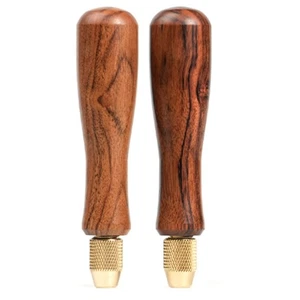 2 Stück Holzfeilengriff Holzgriffe mit Messing Spannzangenfutter für Small2086 - Bild 1 von 6