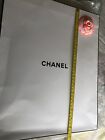 Large Luxury Iconic Chanel White Gift Bag with Camellia Flower (orange Edging)