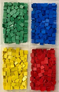 SQUARE PATTERN BLOCKS - 1,115 PIECES (1" x 1" & 1/2 cm thick) *4 COLORS - Picture 1 of 9