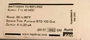 BAPI BA/T100 [55 to 85F]-RSZ BA/T10055TO85  (BRAND NEW) - Picture 1 of 5