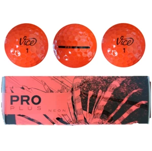 Vice Golf PRO PLUS NEON RED Balls New Sleeve - 3 Balls - Picture 1 of 9