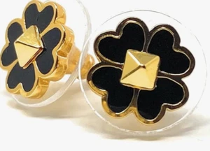 KATE SPADE BLACK AND GOLD SPADES & STUDS EARRINGS NWT - Picture 1 of 3