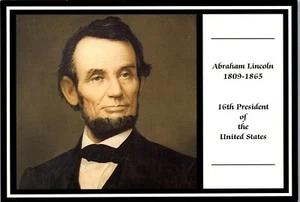 Vintage Postcard Abraham Lincoln 16th President of the United State Unused 1988 - Picture 1 of 3