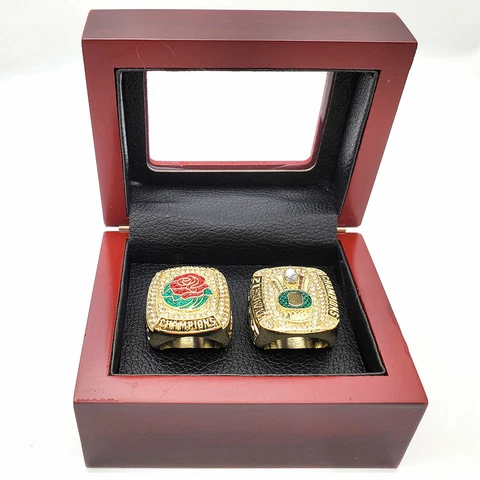 2 Pcs Rings Oregon Ducks College Collectors Set Pack Wilson 2019/2020 Gold Ring Cover