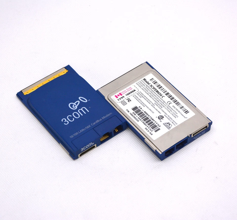 3Com Pcmcia Cardbus 10/100 Lan Card + 56K Fax Modem 3C3FEM656C 10039559 - H59 - Image 1 of 1