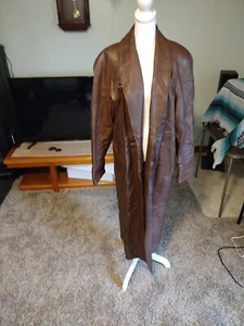  Maxi Abrigo Chaqueta Mediana De Colección Mujer Pelee Cuero Marrón Largo  - Imagen 1 de 11