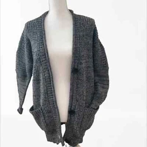 Millau Grey Grandpa Boyfriend Cardigan Wool Blend - Picture 1 of 7