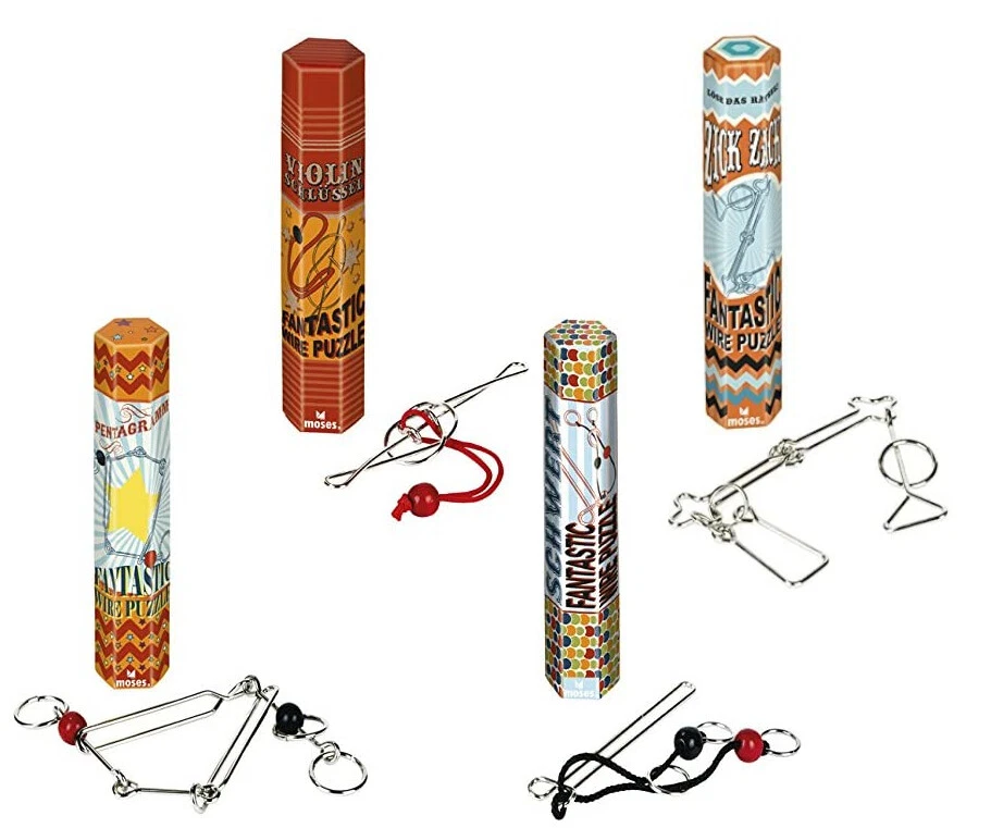 Moses Verlag Fantastic Wire Puzzles 4er Set knobeln Metall Rätsel puzzeln  - Bild 1 von 4
