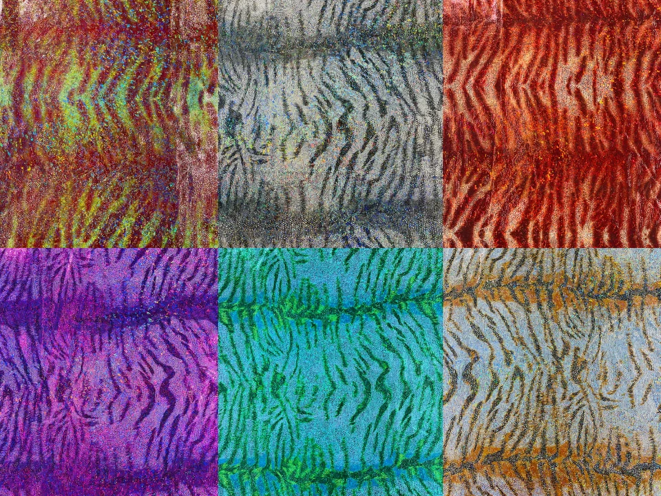 Tiger Print Mystique Foil Fabric - 58/60" 4 Way Stretch Metallic Fabric By Yard - Image 1 of 1