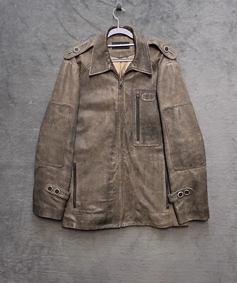 Oliver Sweeney Leather Jacket Antique Brown RRP £695 *Flaws - read description* - Image 1 of 4