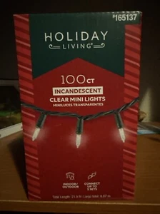 HOLIDAY LIVING 100 Ct. Mini Christmas Lights Clear Incandescent - Picture 1 of 2