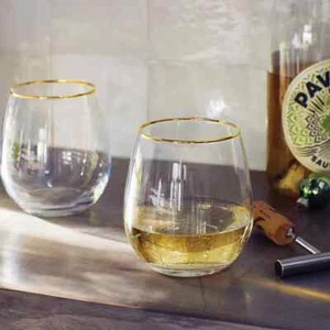 4-teiliges stielloses Weinglas-Set Gold - Schwelle - Bild 1 von 3