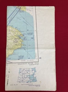 Vintage 1969 World Aeronautical Chart Aerial Map SAGUENAY RIVER N.T.S. #22 - Picture 1 of 8