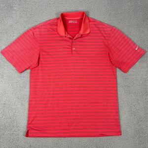 Nike Golf Tour Performance Poloshirt Herren M rot gestreift Fairway Masters Sport - Bild 1 von 8