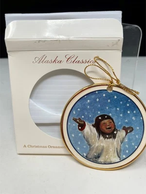 DE COLECCIÓN 1986 ALASKA CLASSICS C ALAN JOHNSON COPOS DE NIEVE ADORNO DE NAVIDAD en caja Foto 1 de 2