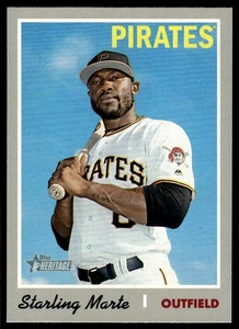 2019 Topps Heritage Starling Marte #470 Short Print Pittsburgh Pirates SP - Bild 1 von 2