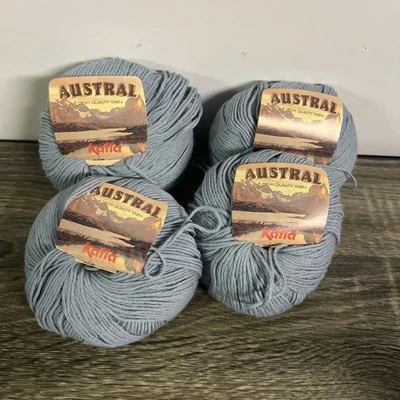 Katia Austral Lana Acrílico Mezcla Hilo Color 4 Madeja Azul Hecho en España 153 yardas Foto 1 de 3