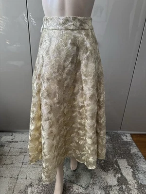Coast Melina Embroidered Gold Full Maxi Midi Skirt Size 6 New Christmas Occasion - Image 1 of 4