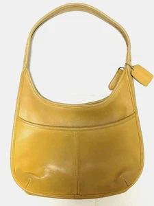 Borsa a tracolla Coach Old Coach Ergo 9033 in pelle gialla con una cinghia stile vintage - Foto 1 di 16