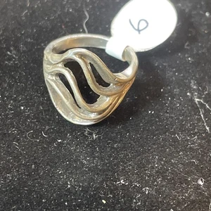 .925 Hand Cast Sterling Silver Ring Size 6 - Picture 1 of 4