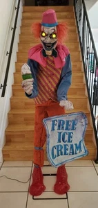 READ Neon Ice Cream Clown Animitronic Figure - Picture 1 of 10