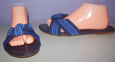 Sandalias planas Rothy's Knot para mujer 9,5 rayas azules Foto 1 de 4