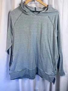 AnyBody Beach Washed French Terry Hoodie Heather Green EUC SOFT!!! Large - Picture 1 of 13