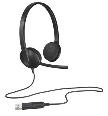 Logitech H340 Wired Headset, Stereo Headphones with Noise-Cancelling Microphone, - Image 1 of 4