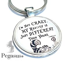 Quality Alice In Wonderland, Cheshire Cat Crazy Quote Keyring, Bag Charm Gift