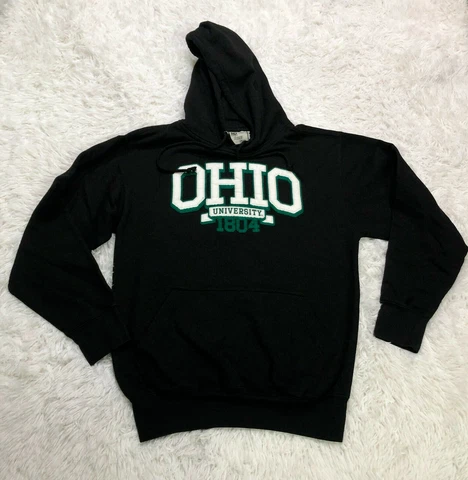 Vintage MV Sport Ohio Bobcats Hoodie Sweatshirt Mens Small Black Cover