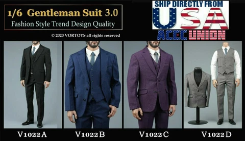 VORTOYS 1/6 V1022 Gentleman Suit Set For 12'' Hot Toys TBLeague Male Figure USA Cover