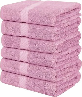 Pack 6 Cotton Bath Towels 22x44 Inch Super Absorbent  For Pool Spa Utopia Towels - Image 1 of 4