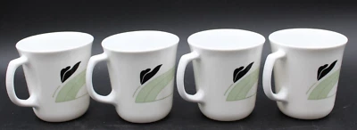Juego de 64 tazas de café vintage de vidrio blanco Corning Black Orchid CORELLE hechas en EE. UU. Foto 1 de 4