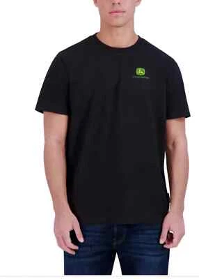 Camiseta para hombre John Deere manga corta cuello redondo algodón logotipo, negra, talla XL Foto 1 de 4